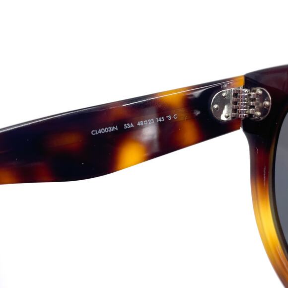 Celine Tortoise Shell Sunglasses Round Havana Gray Acetate Frame CL4003IN - Picture 9 of 11